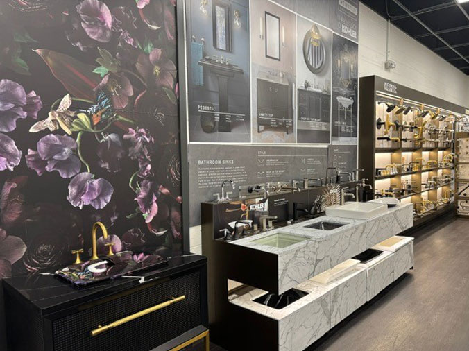 Kitchen sink display at Weinstein Reading Showroom